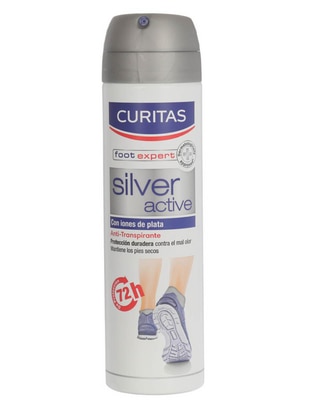 Desodorante para pies en aerosol Curitas Silver Active unisex