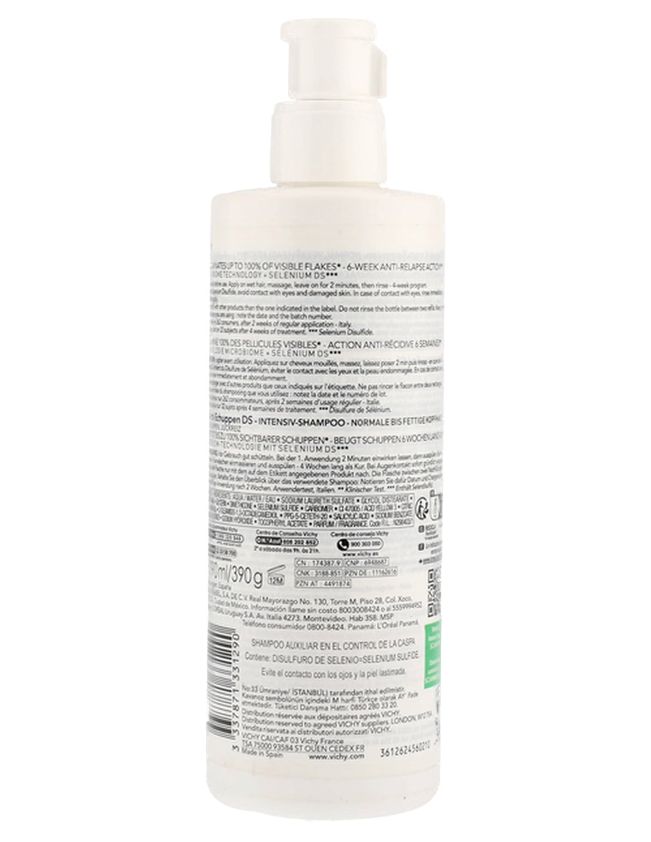 Shampoo dermatológico caspa grasa para cabello normal y graso Selenium Ds Salicylic Acid Vichy