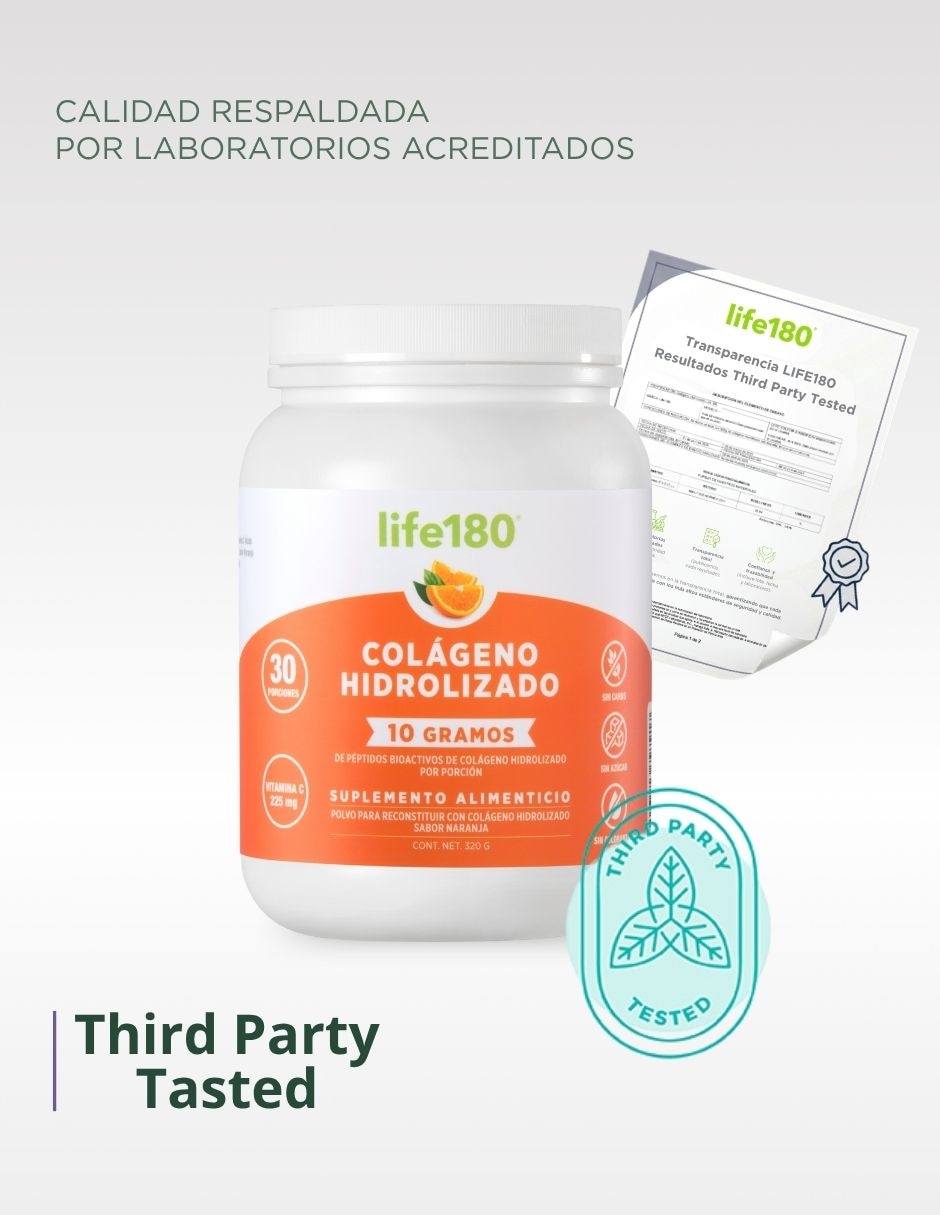 Colágeno hidrolizado Life 180 sabor naranja de 450 g