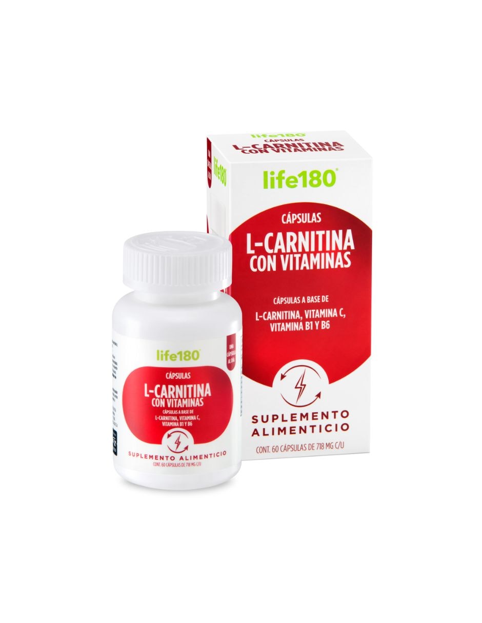 L-Carnitina con vitaminas Life 180 de 120 cápsulas