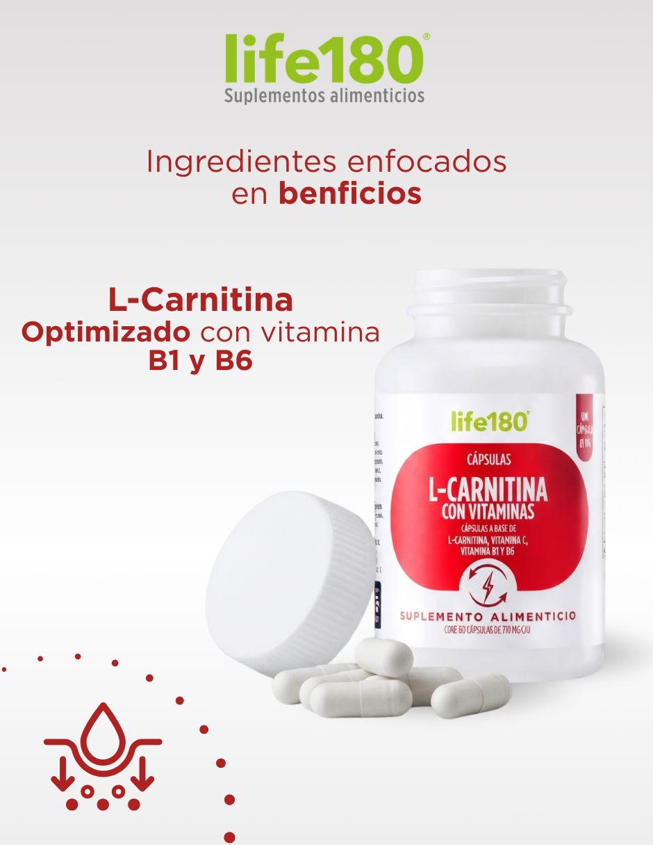 L-Carnitina con vitaminas Life 180 de 120 cápsulas