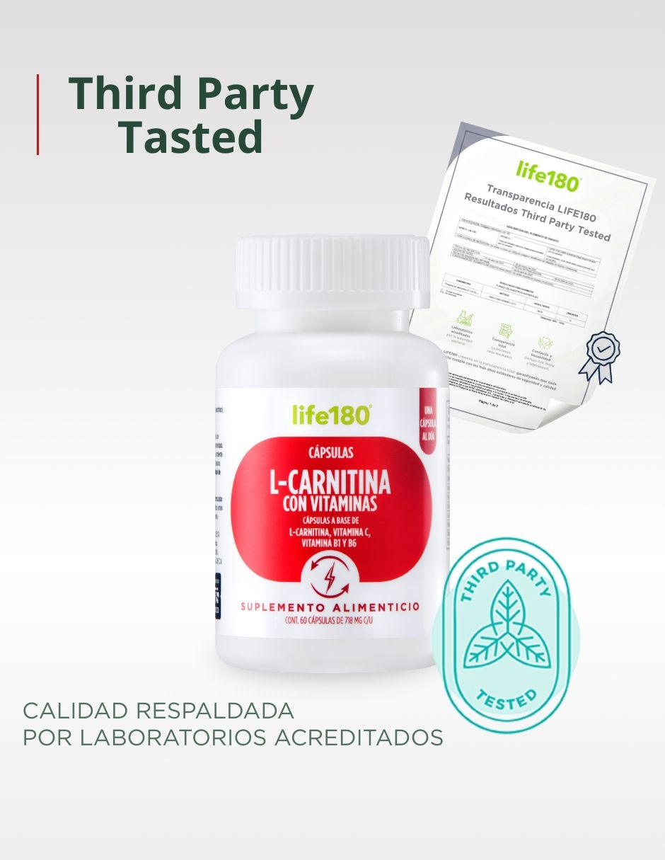 L-Carnitina con vitaminas Life 180 de 120 cápsulas