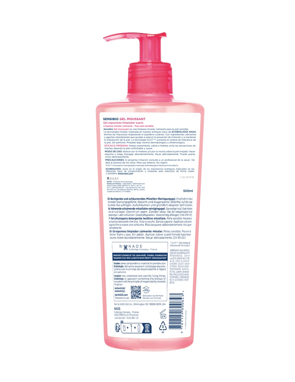 Jabón facial Gel Moussant Sensibio 7