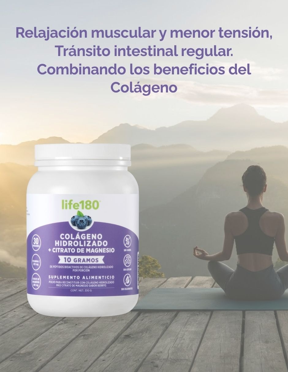 Colágeno hidrolizado Life 180 sabor uva de 450 g