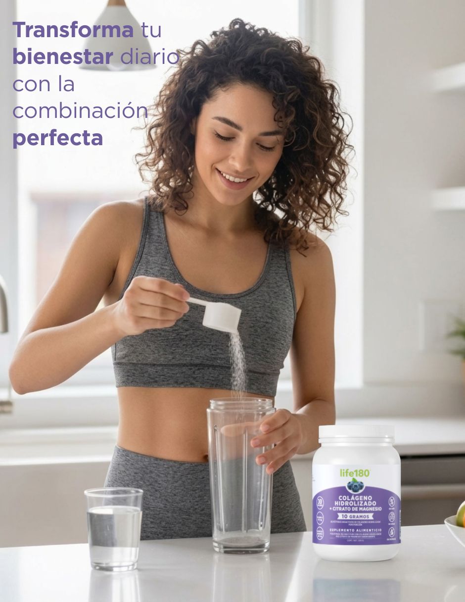 Colágeno hidrolizado Life 180 sabor uva de 450 g
