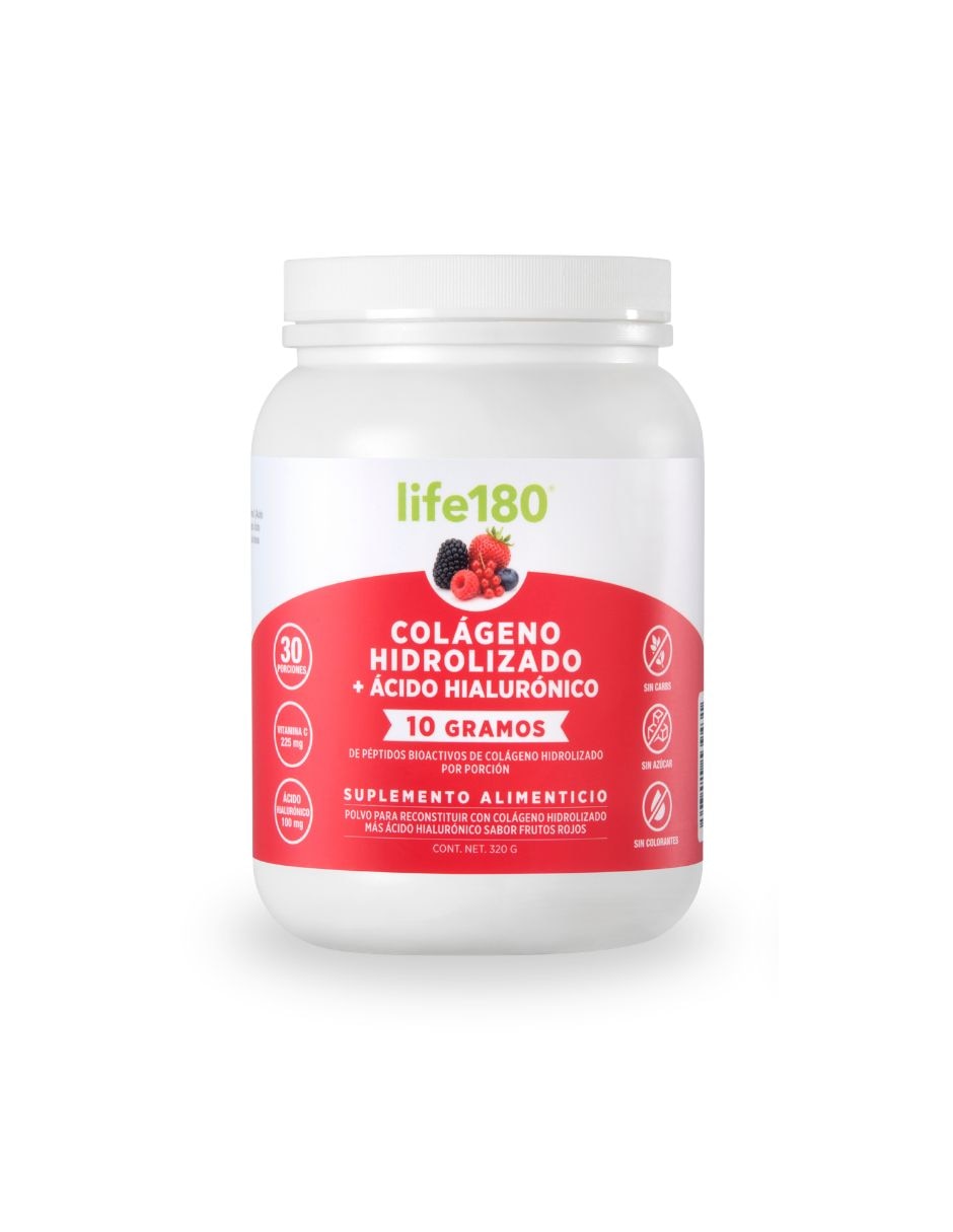 Colágeno hidrolizado + ácido hialurónico sabor frutos rojos de 450 g 1