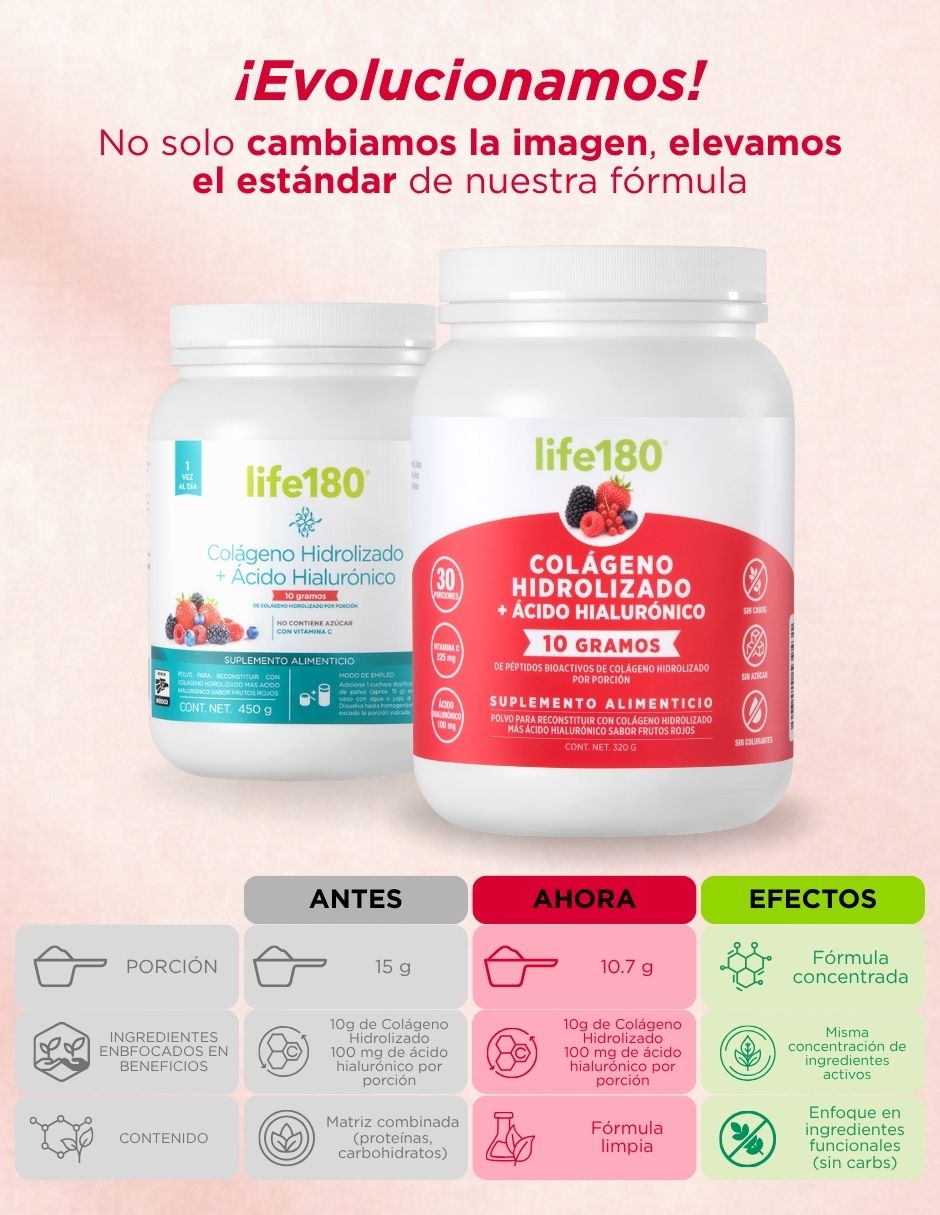 Colágeno hidrolizado + ácido hialurónico sabor frutos rojos de 450 g 2
