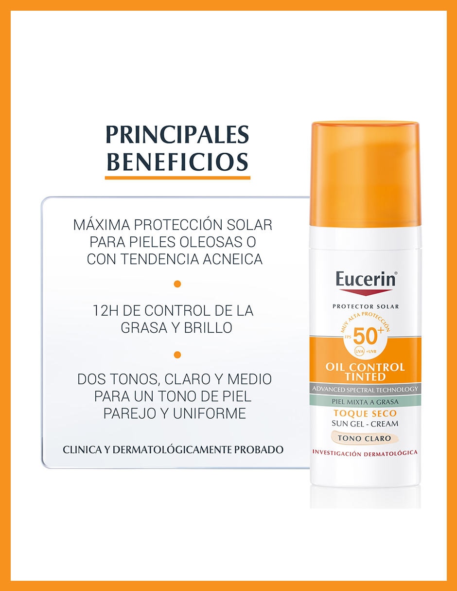 Protector solar FPS 50 Oil Control Tinted Eucerin 50 ml