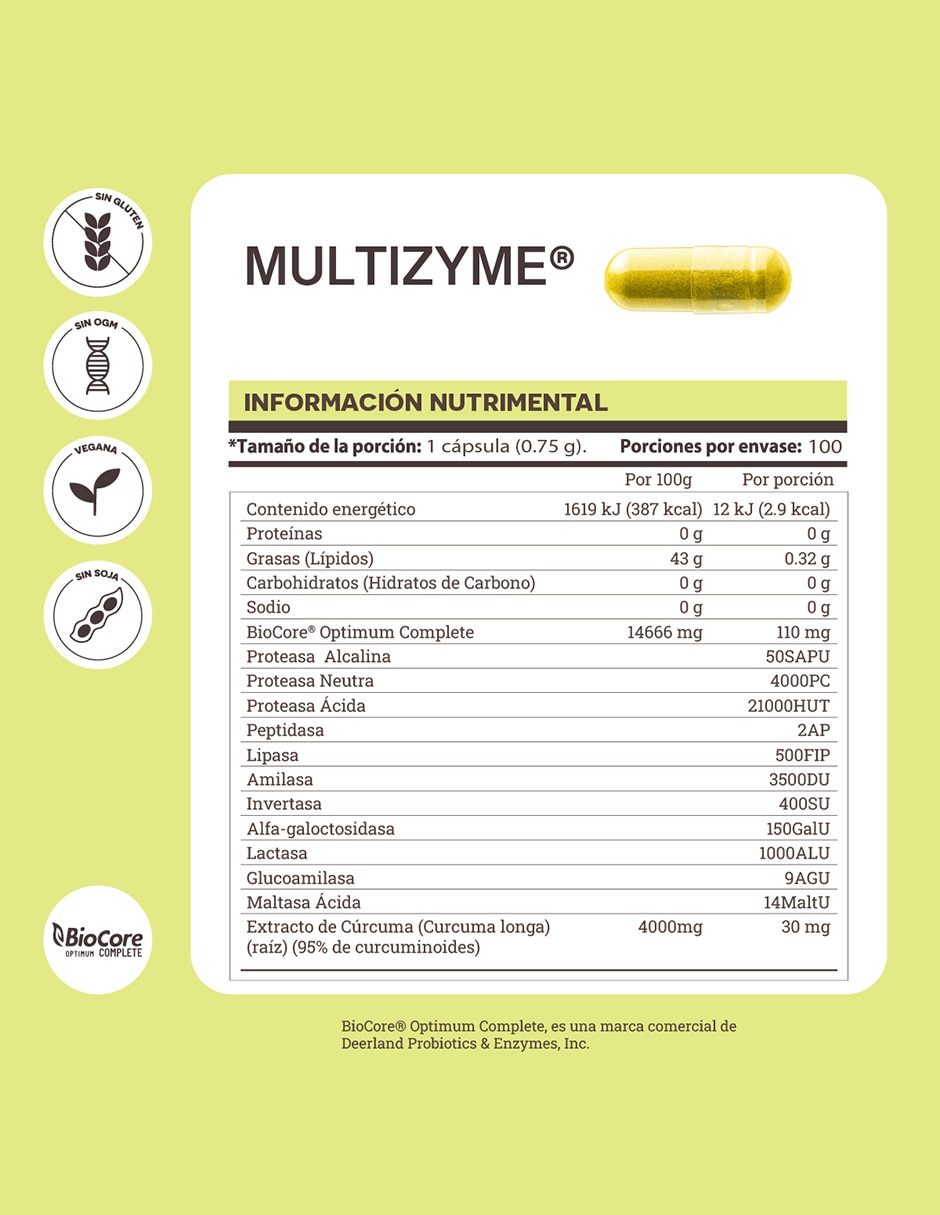Multizyme mineral cápsulas unisex 8