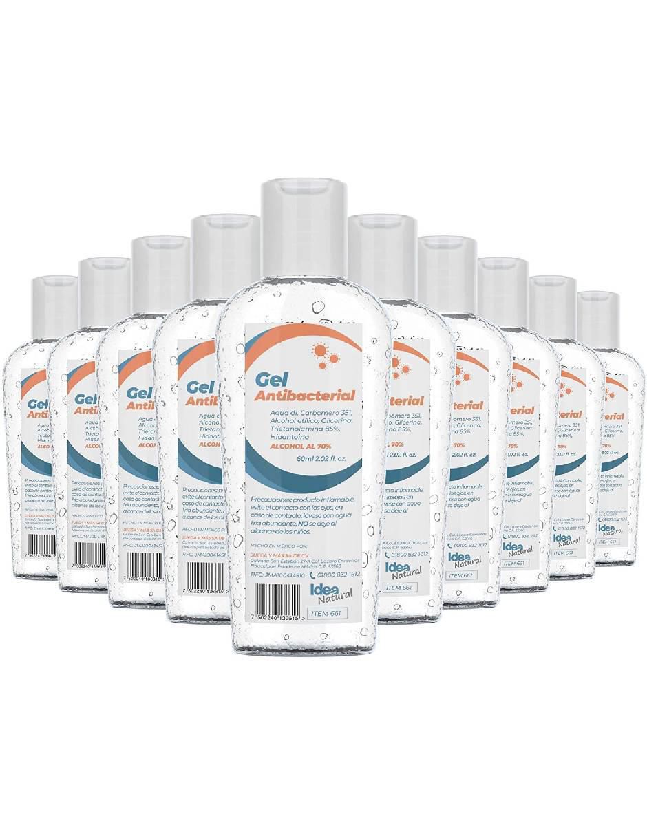 Gel antibacterial desinfectante Idea natura 10 piezas