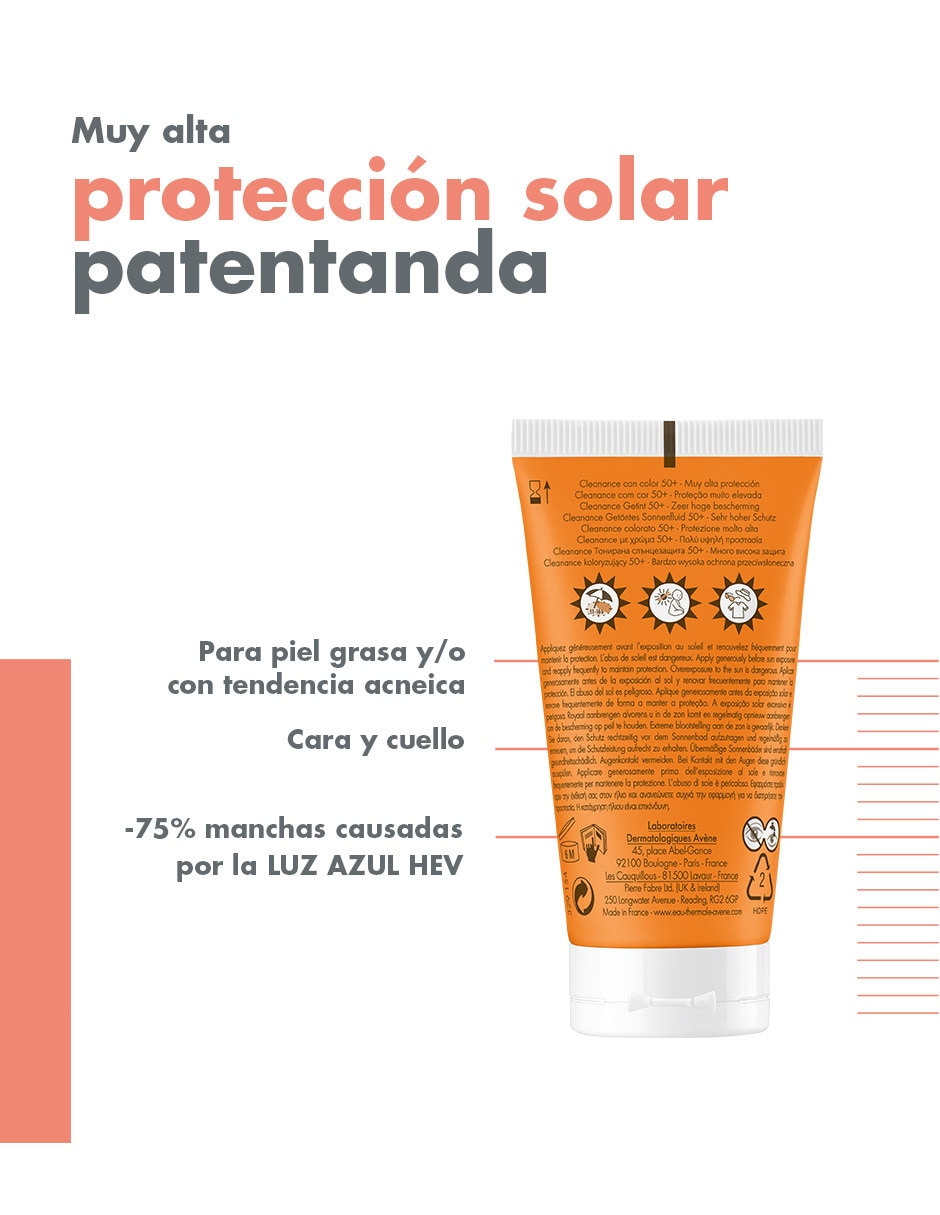 Protector solar FPS 50 Avène Cleanance 50 ml