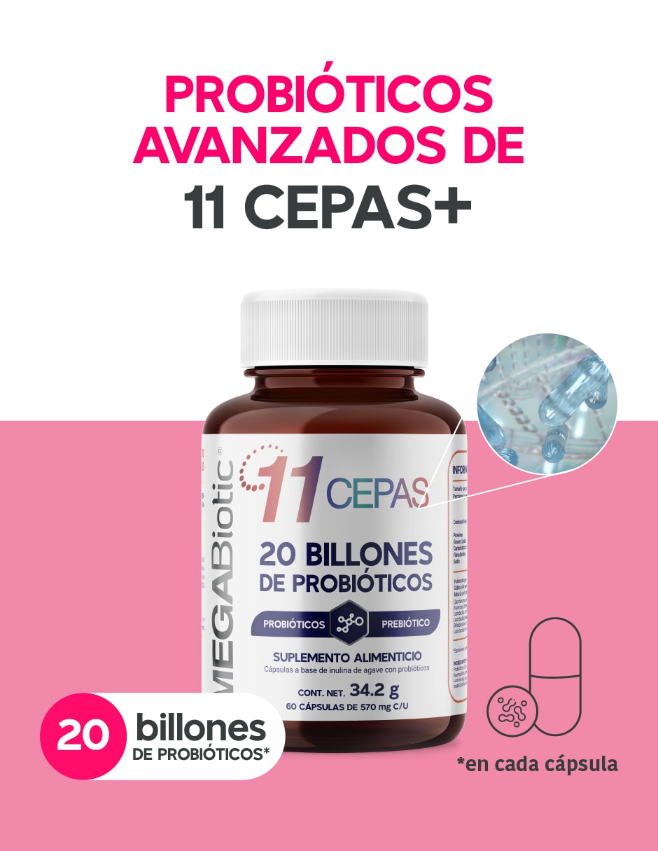 11 Cepas con Inulina de Agave Lactobacillus Acidophilus de 60 cápsulas 11 Cepas con Inulina de Agave Lactobacillus Acidophilus de 60 cápsulas