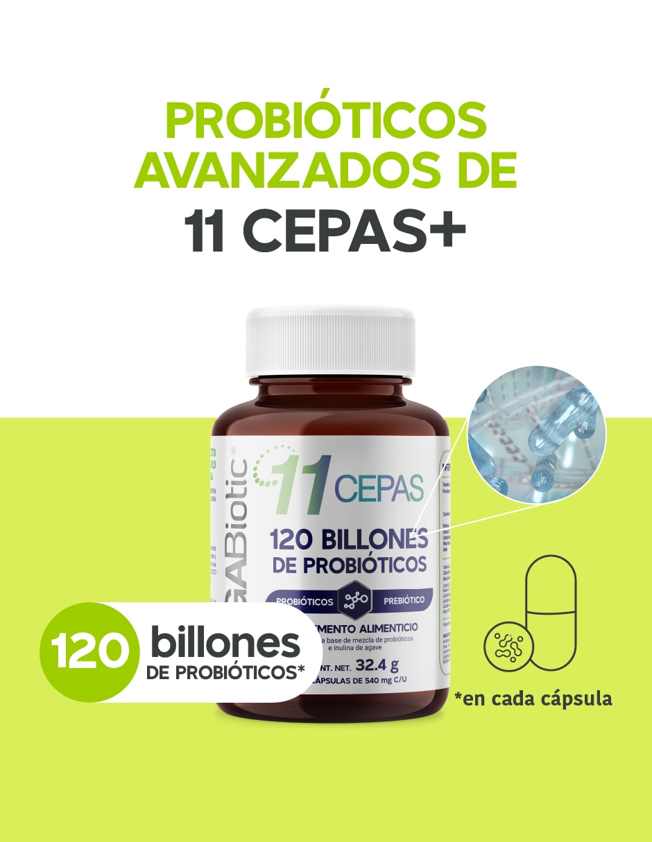 11 cepas 120 billones de probióticos de 60 cápsulas 2