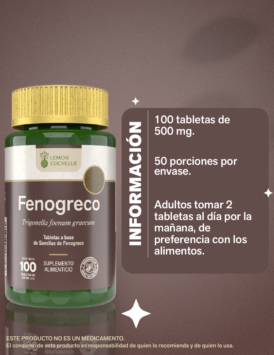 Fenogreco 100 tabletas Lemon Cochella con Trigonella Foenum-Graecum