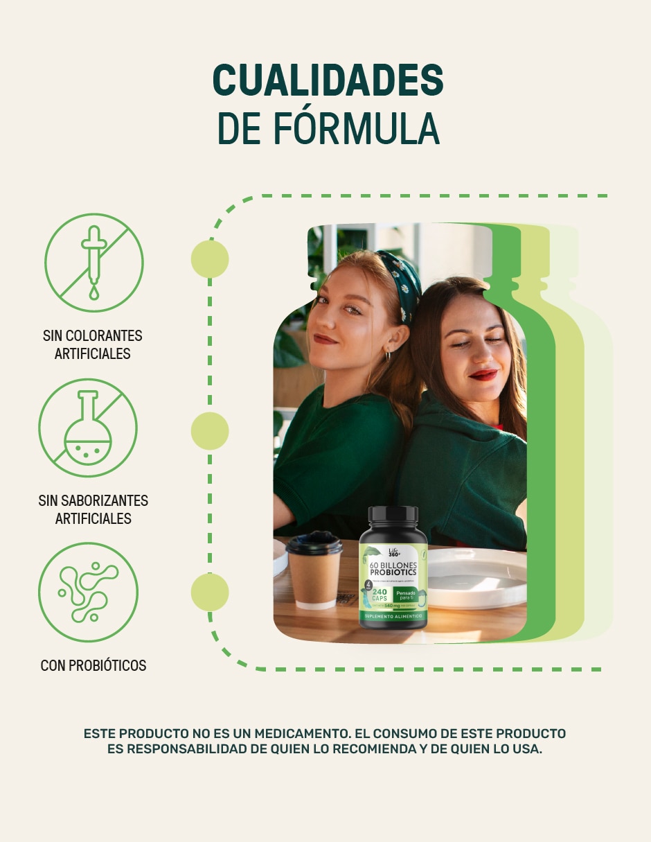 Probióticos Life 360+ 60 Billones Life360+ de 240 cápsulas