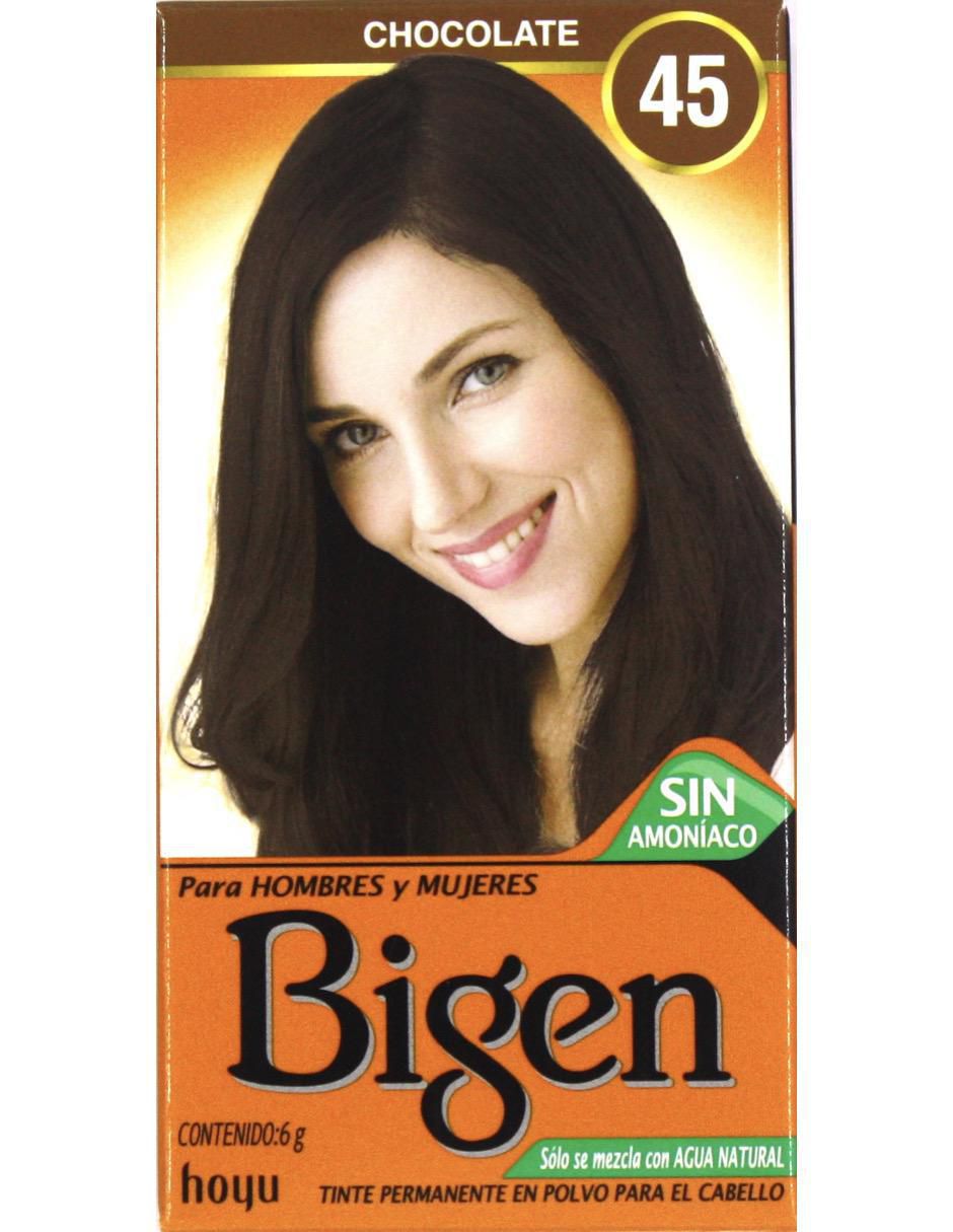 Tinte para cabello en polvo chocolate No 45 Bigen tono 2.9 castaño obscuro chocolate