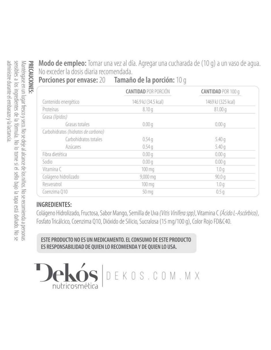 Set de suplementos alimenticios Dekós