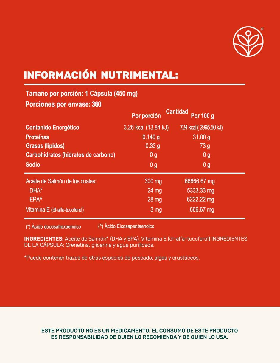 Suplemento alimenticio con omega 3, aceite de salmón con DHA y EPA de 360 cápsulas Suplemento alimenticio con omega 3, aceite de salmón con DHA y EPA de 360 cápsulas