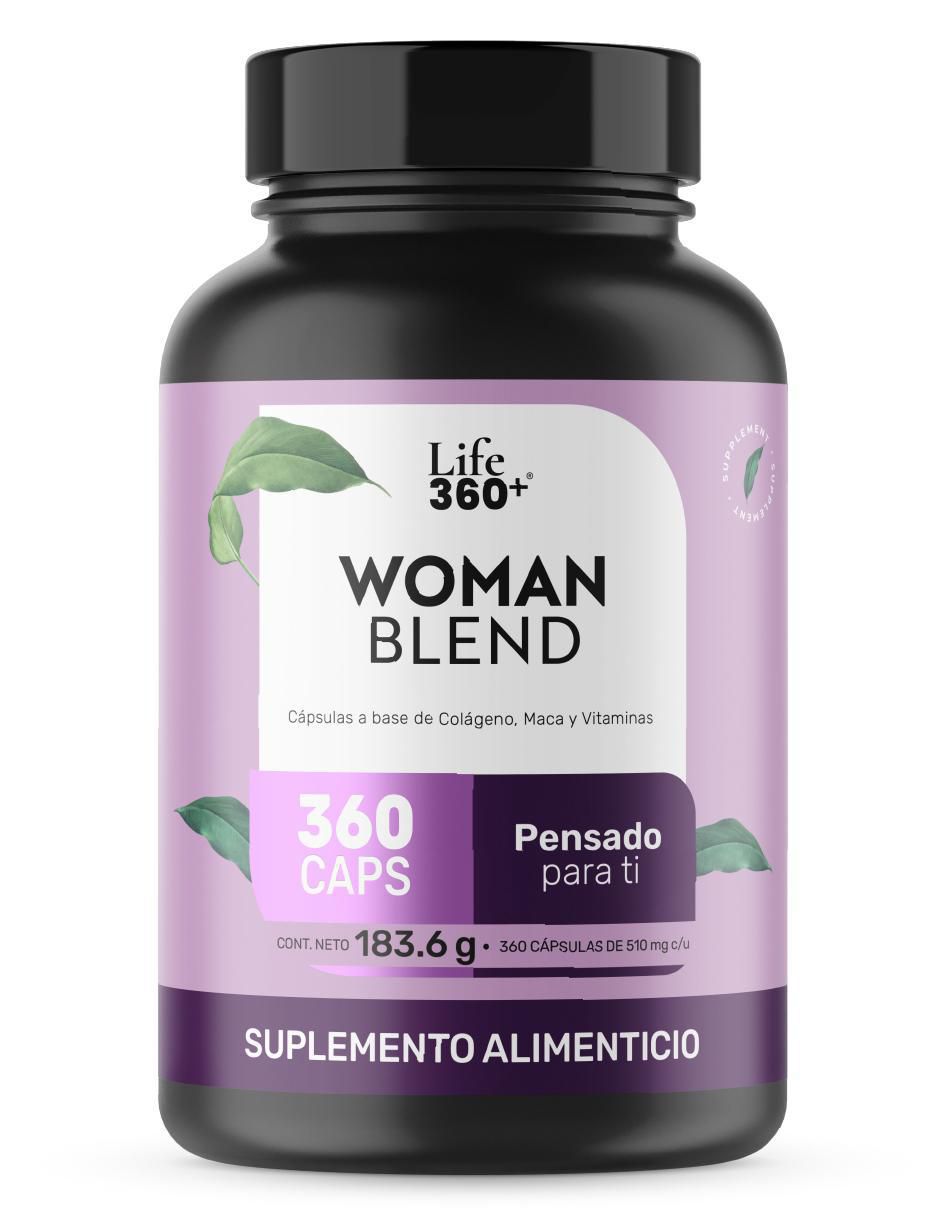 Multivitamínico para mujer con colágeno hidrolizado, biotina, ácido fólico, vitamina a, c, d, b12 y zinc, 360 cápsulas. Vitamina life360+ para mujer