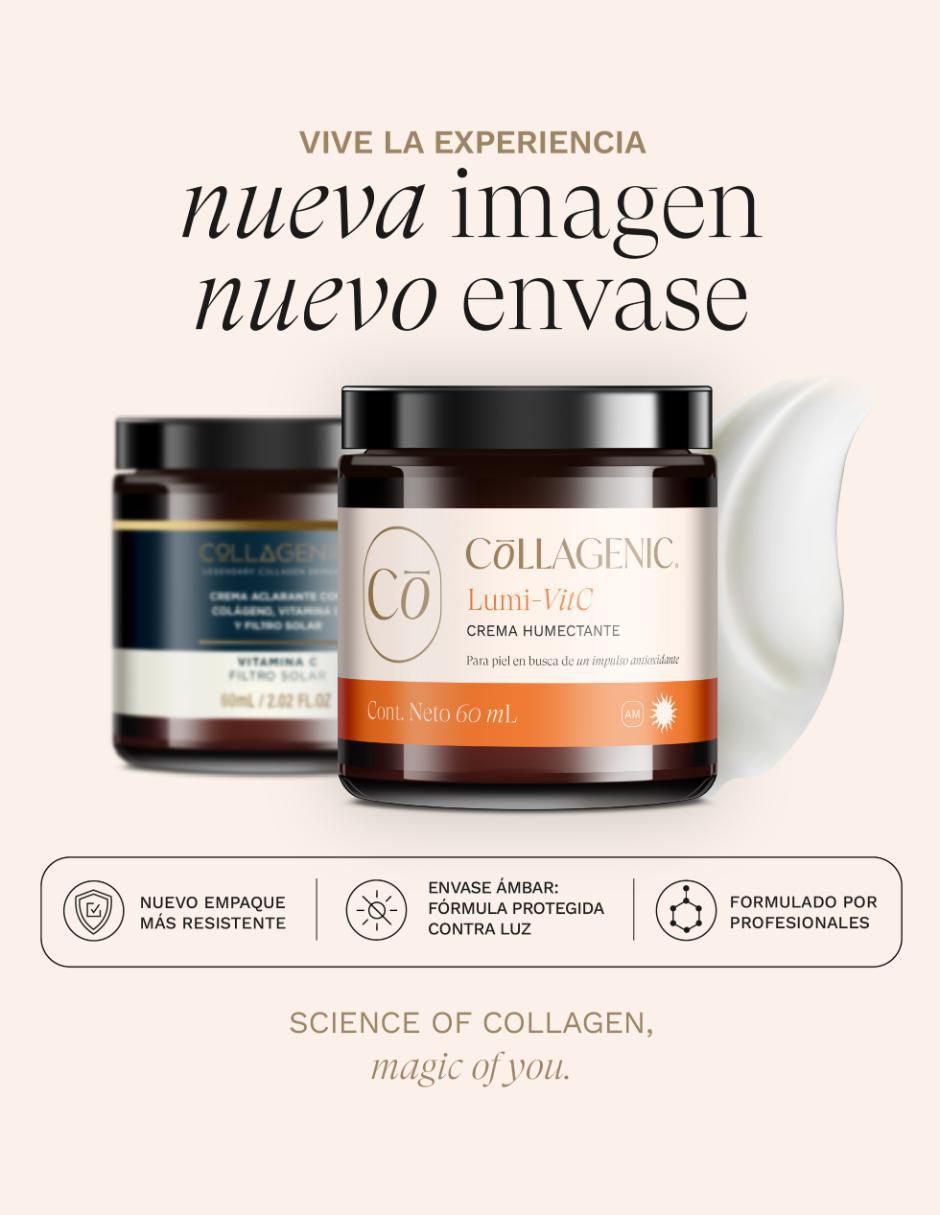 Crema facial recomendada para aclarar día y noche Collagenic todo tipo piel