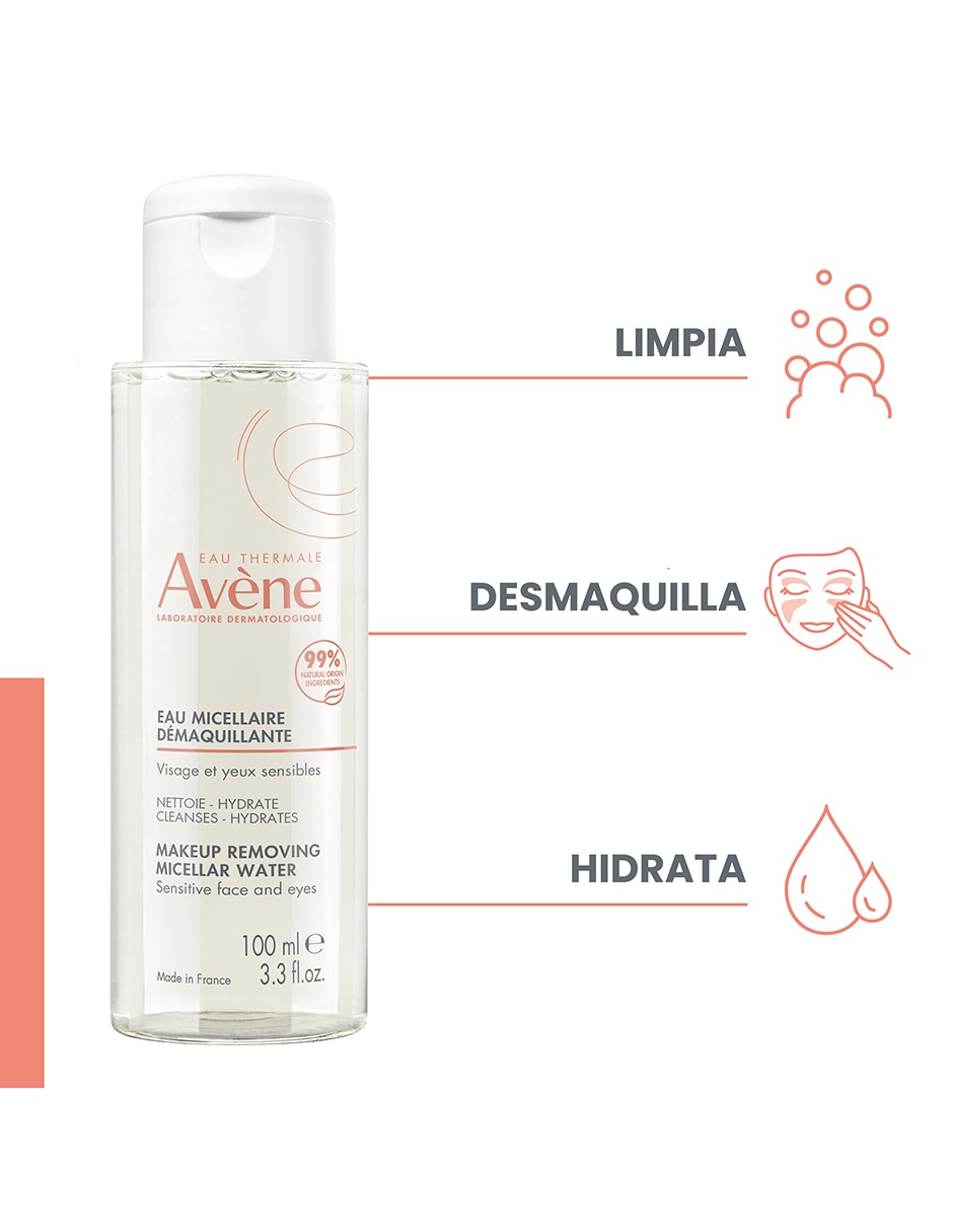 Limpiador facial Agua micelar desmaquillante, limpieza y cuidado para rostro, 100 ml para desmaquillar 7