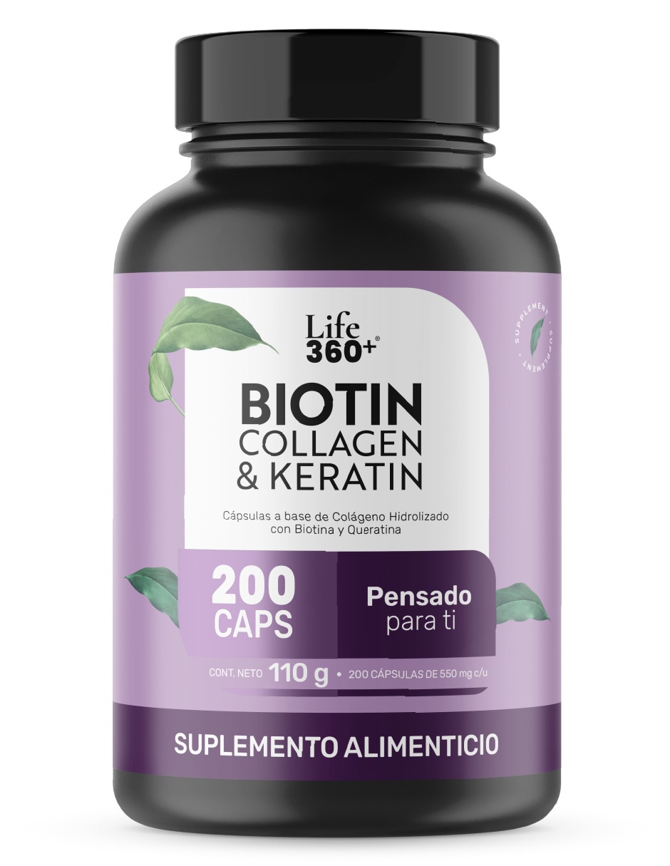 Biotina Keratina Colágeno Hidrolizado Life360+