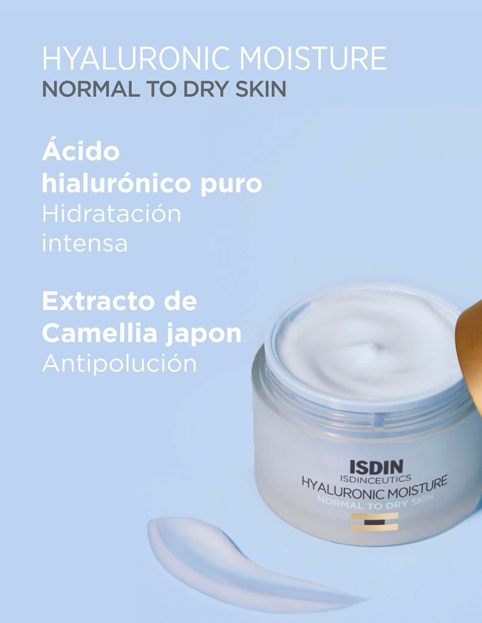 Crema facial recomendada para hidratar día y noche ceutics Hyaluronic Moisture Piel Normal A Seca Isdin Isdinceutics para piel normal y seca 7