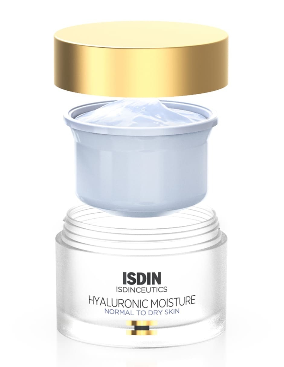 Crema facial recomendada para hidratar de día y noche Isdin Hyaluronic Moisture para piel normal 4