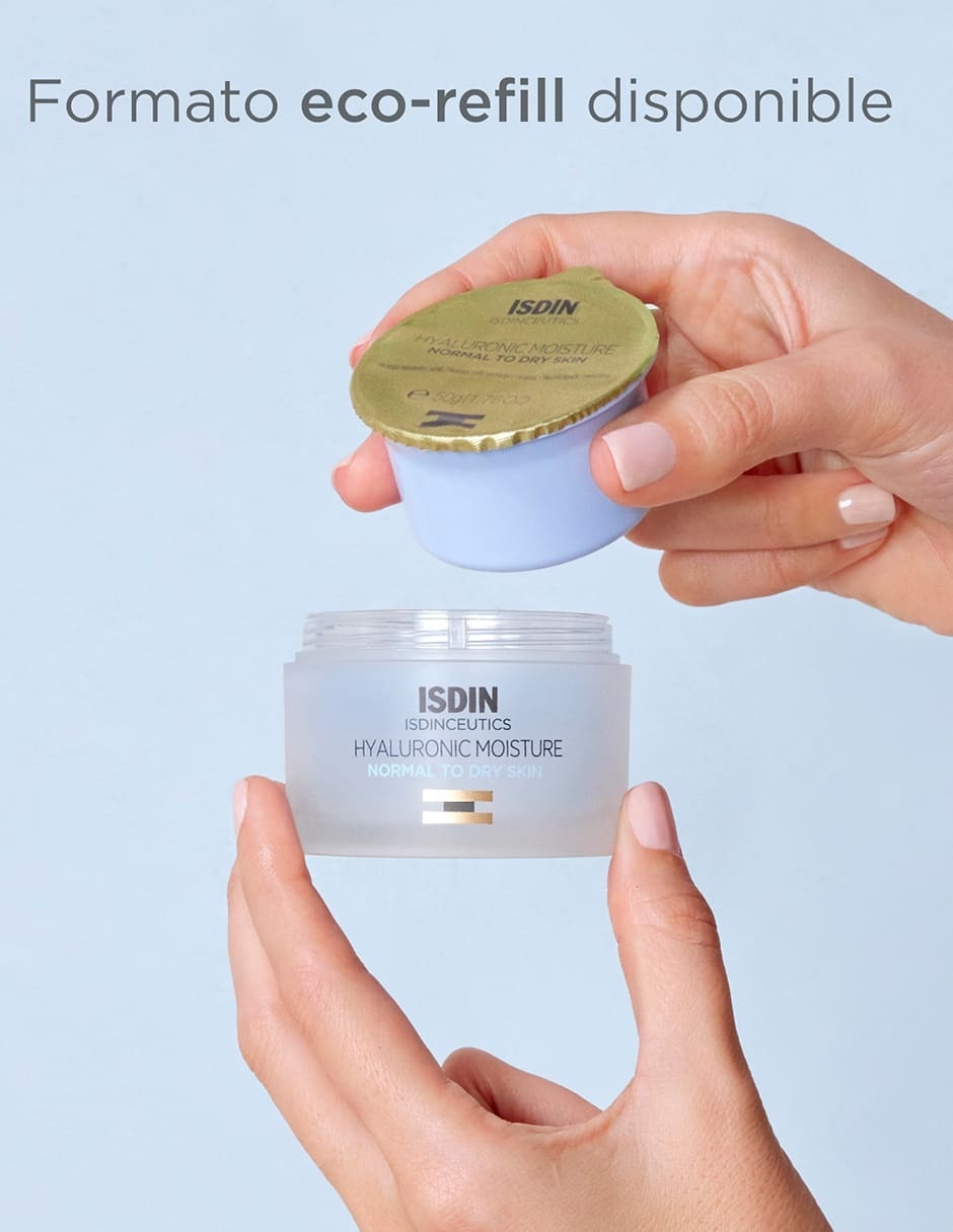 Crema facial recomendada para hidratar de día y noche Isdin Hyaluronic Moisture para piel normal 7