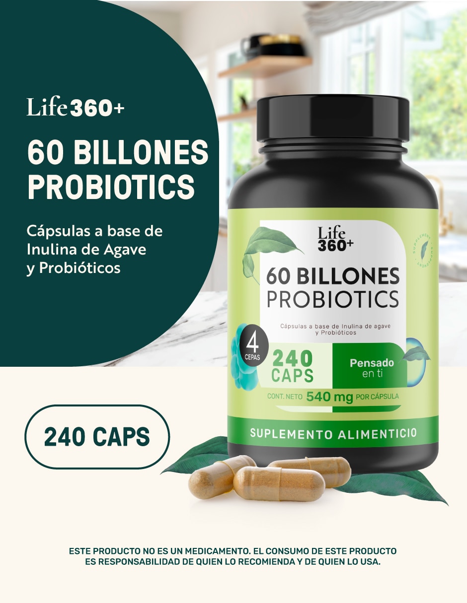 Probióticos 60 billones y prebióticos inulina de agave de 160 cápsulas 4