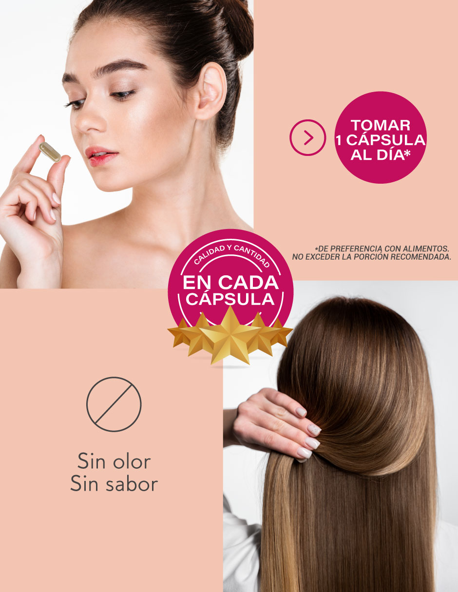 Cápsulas para crecimiento de cabello Biotina + Colágeno + Vitamina E + Queratina + Inositol Cápsulas para crecimiento de cabello Biotina + Colágeno + Vitamina E + Queratina + Inositol
