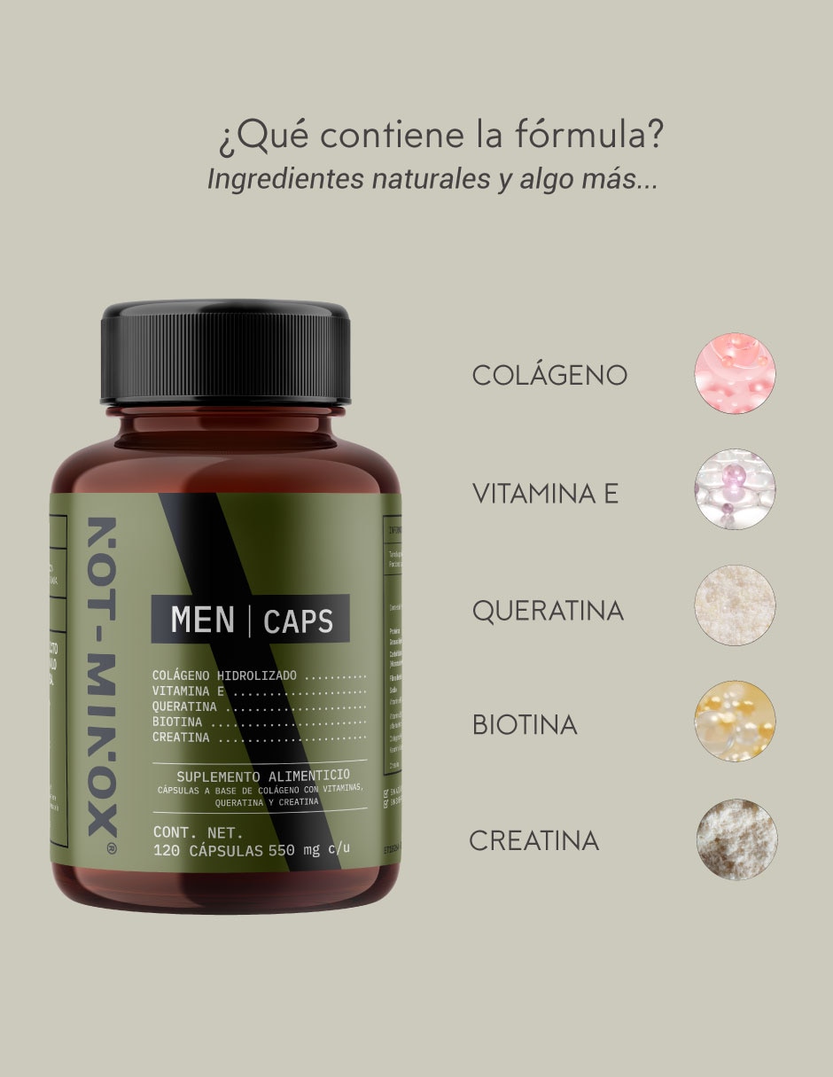 Cápsulas para Crecimiento de Cabello, Barba y Bigote con colágeno, vitamina e, queratina, biotina y creatina 4