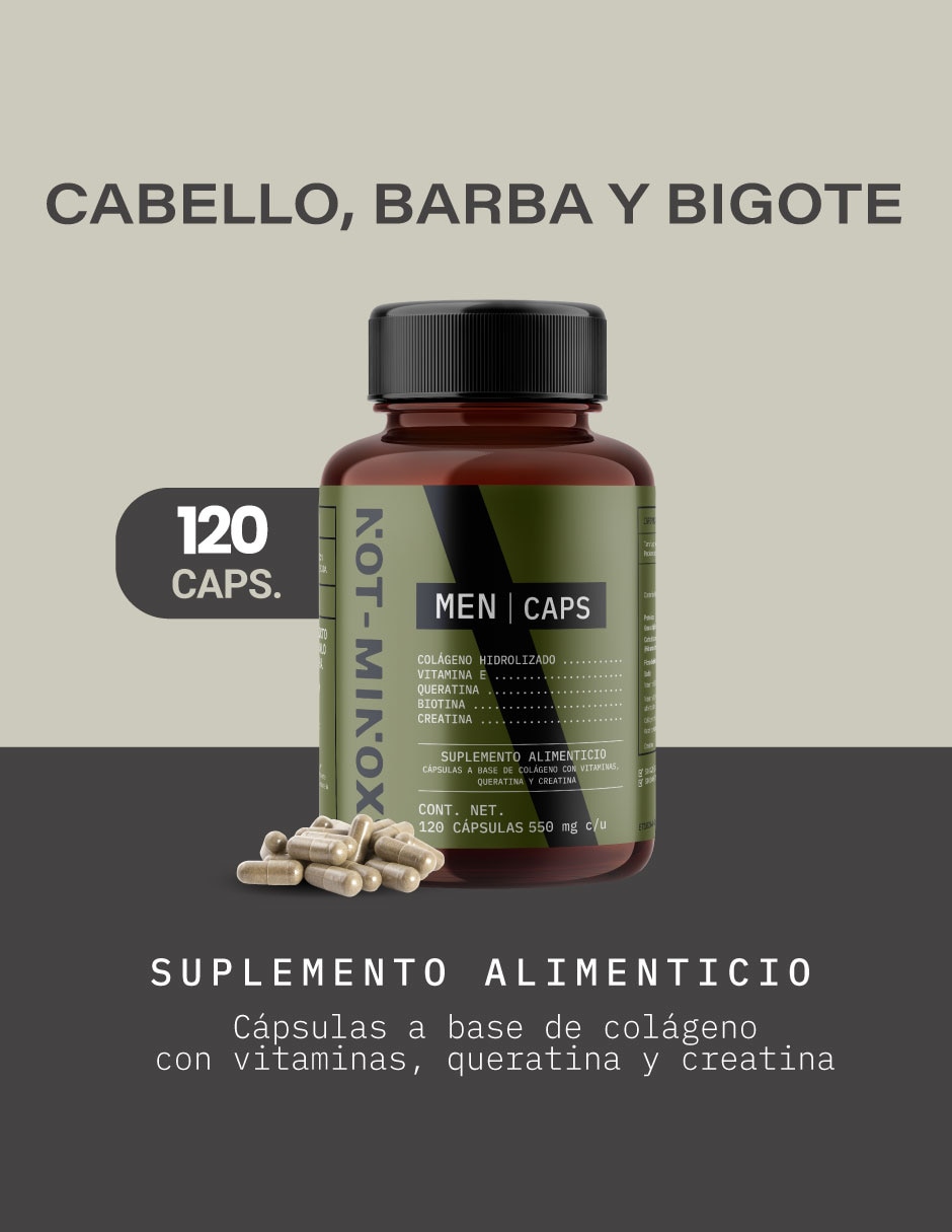 Cápsulas para Crecimiento de Cabello, Barba y Bigote con colágeno, vitamina e, queratina, biotina y creatina 7