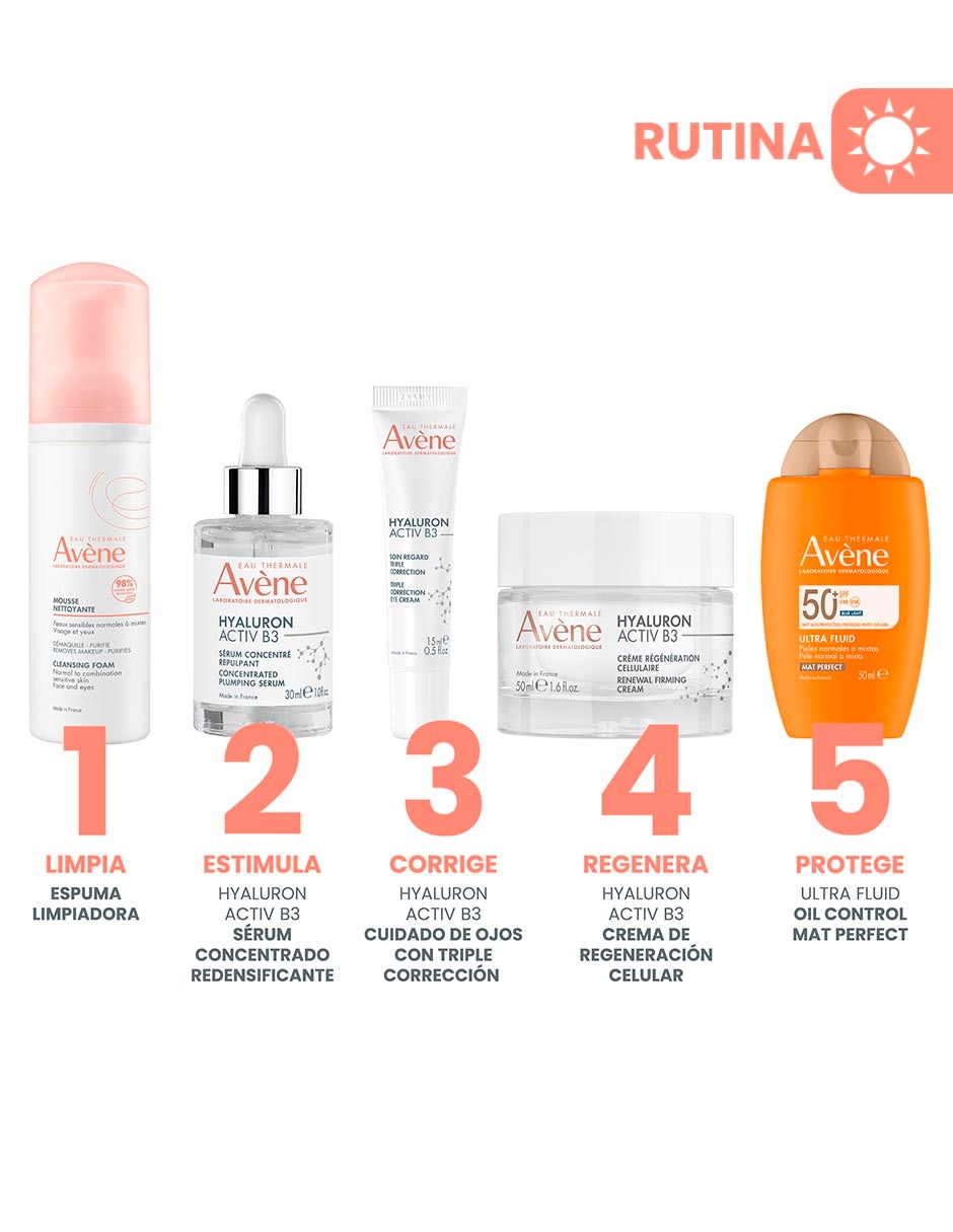 Crema facial recomendada para prevenir signos de la edad de día Hyaluron Activ B3 regeneradora todo tipo piel 6