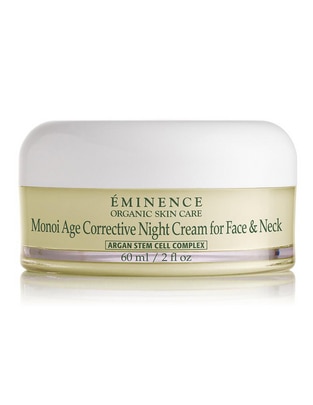 Crema para rostro y labios recomendada para regenerar de noche Monoi Age Corrective Night Cream For Face & Neck Eminence Firm Skin para piel normal y seca