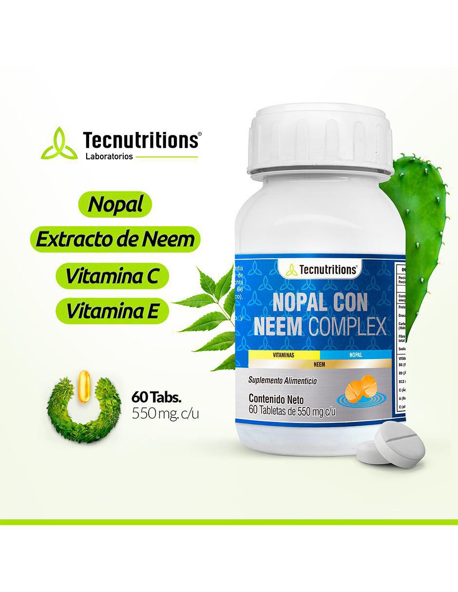 Nopal con neem complex de 60 tabletas 2