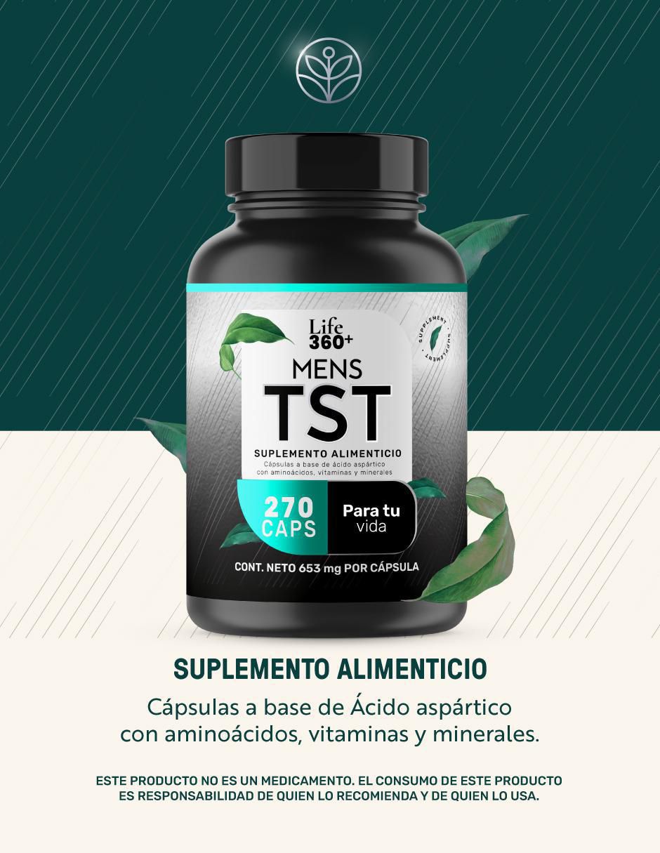 TST Elite: Suplemento masculino con Creatina monohidratada + Maca + Vitaminas y Minerales Life360+