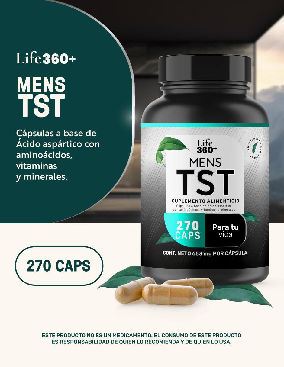 TST Elite: Suplemento masculino con Creatina monohidratada + Maca + Vitaminas y Minerales Life360+