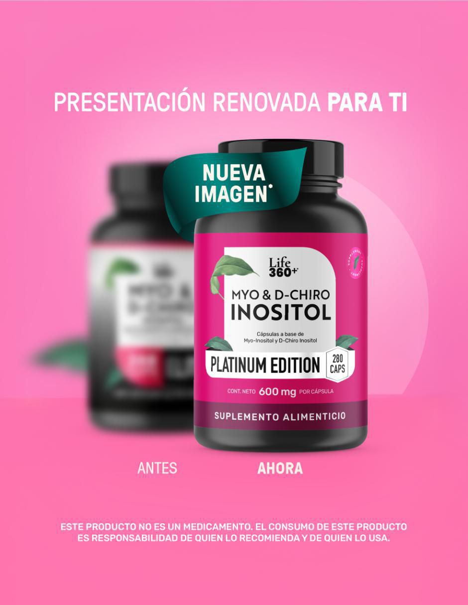 Myo & d-chiro inositol de 280 cápsulas life360+ "con" myo-inositol y d-chiro inositol "sabor" sin sabor "de" sin tamaño 4