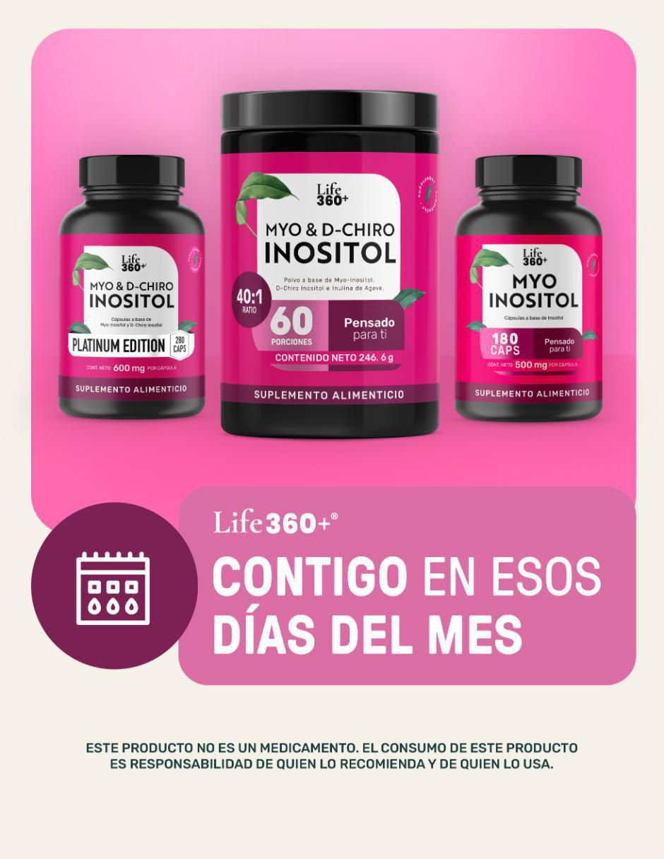 Myo & d-chiro inositol de 280 cápsulas life360+ "con" myo-inositol y d-chiro inositol "sabor" sin sabor "de" sin tamaño 6