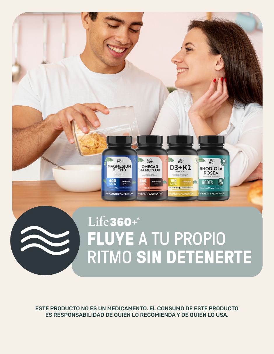 Set de suplementos omega 3 salmon oil + magnesium mix 4 tipos de magnesio Life360+