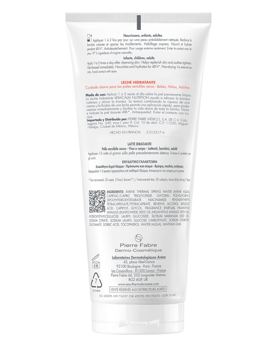 Leche corporal recomendada para calmar la piel día Avène Xeracalm para piel seca y sensible 8