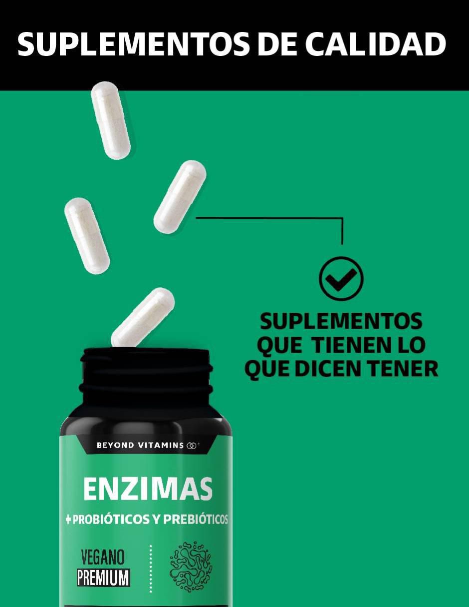 Enzimas Digestivas, Probióticos y Prebióticos con enzimas digestivas y probióticos sabor original de 180 cápsulas 3