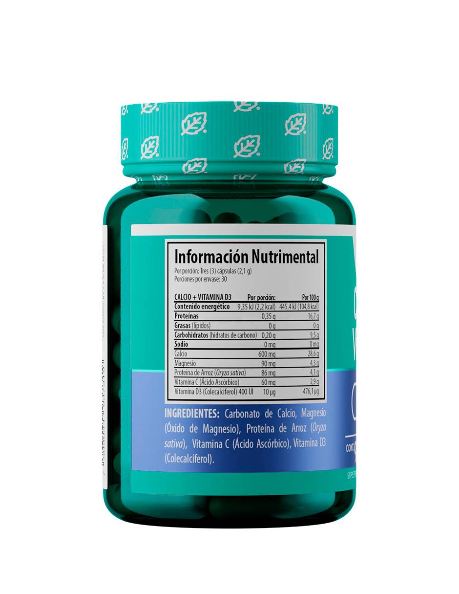 Suplemento alimenticio calcio + vitamina D3 Solanum cápsulas unisex