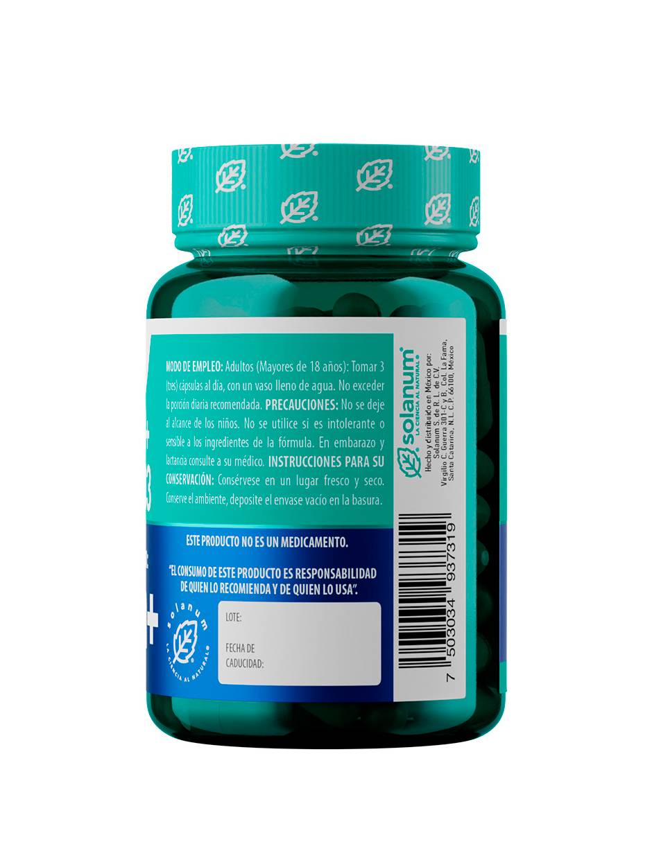 Suplemento alimenticio calcio + vitamina D3 Solanum cápsulas unisex