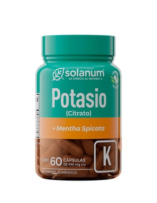 Suplemento alimenticio potasio + mentha spicata Solanum cápsulas unisex