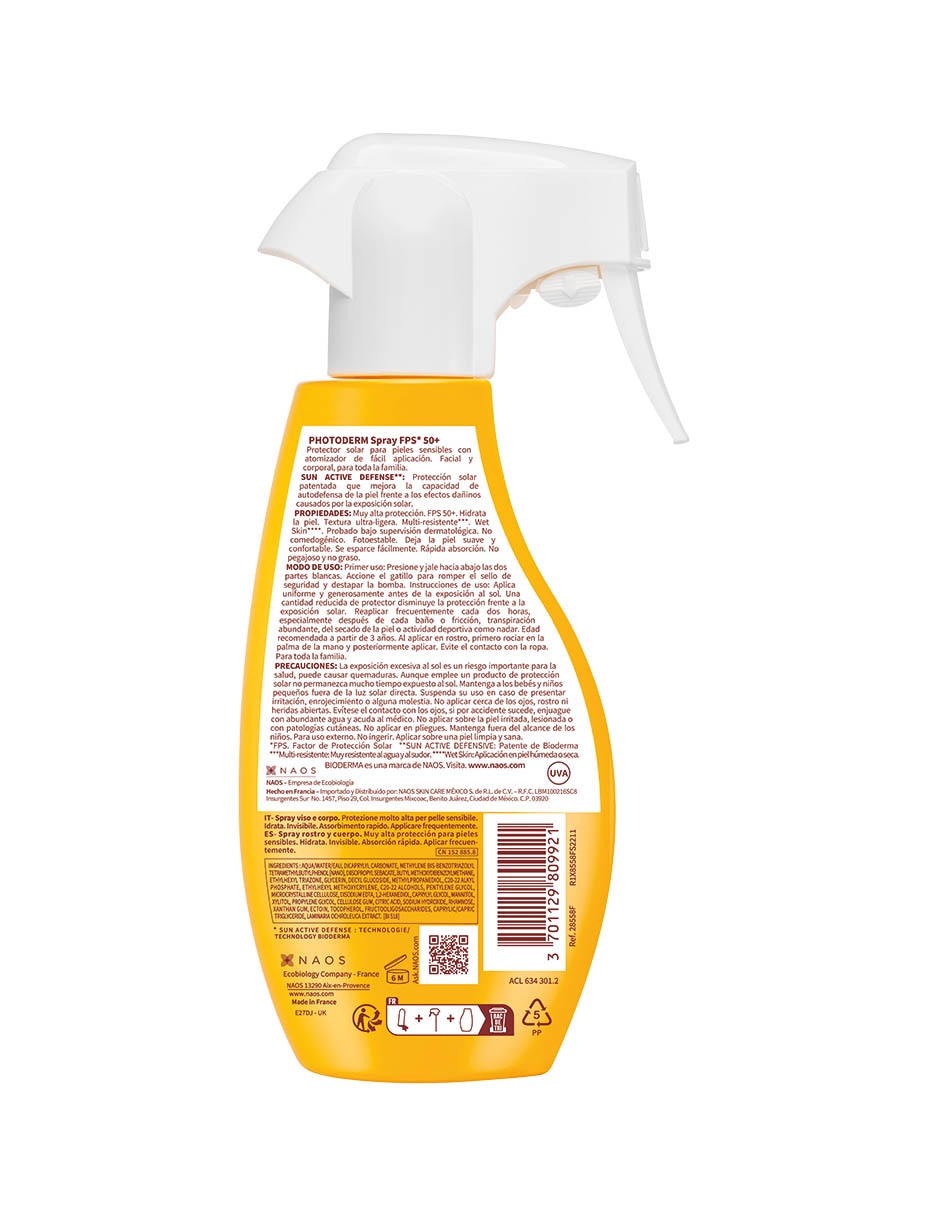 Protector solar FPS 50 Photoderm Spray Bioderma 300 ml