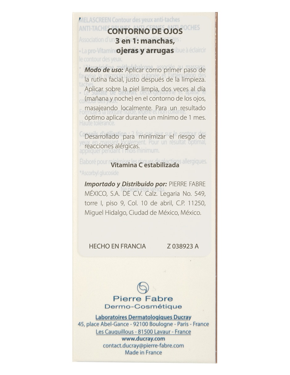 Crema para contorno de ojos recomendada para prevenir la aparición de manchas de día y noche Melascreen para todo tipo piel 3