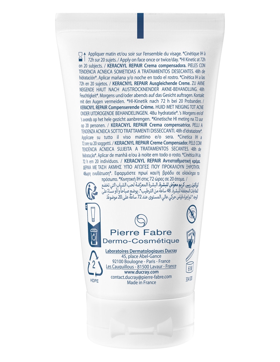 Crema facial recomendada para acné día y noche Keracnyl Repair para piel grasa 3