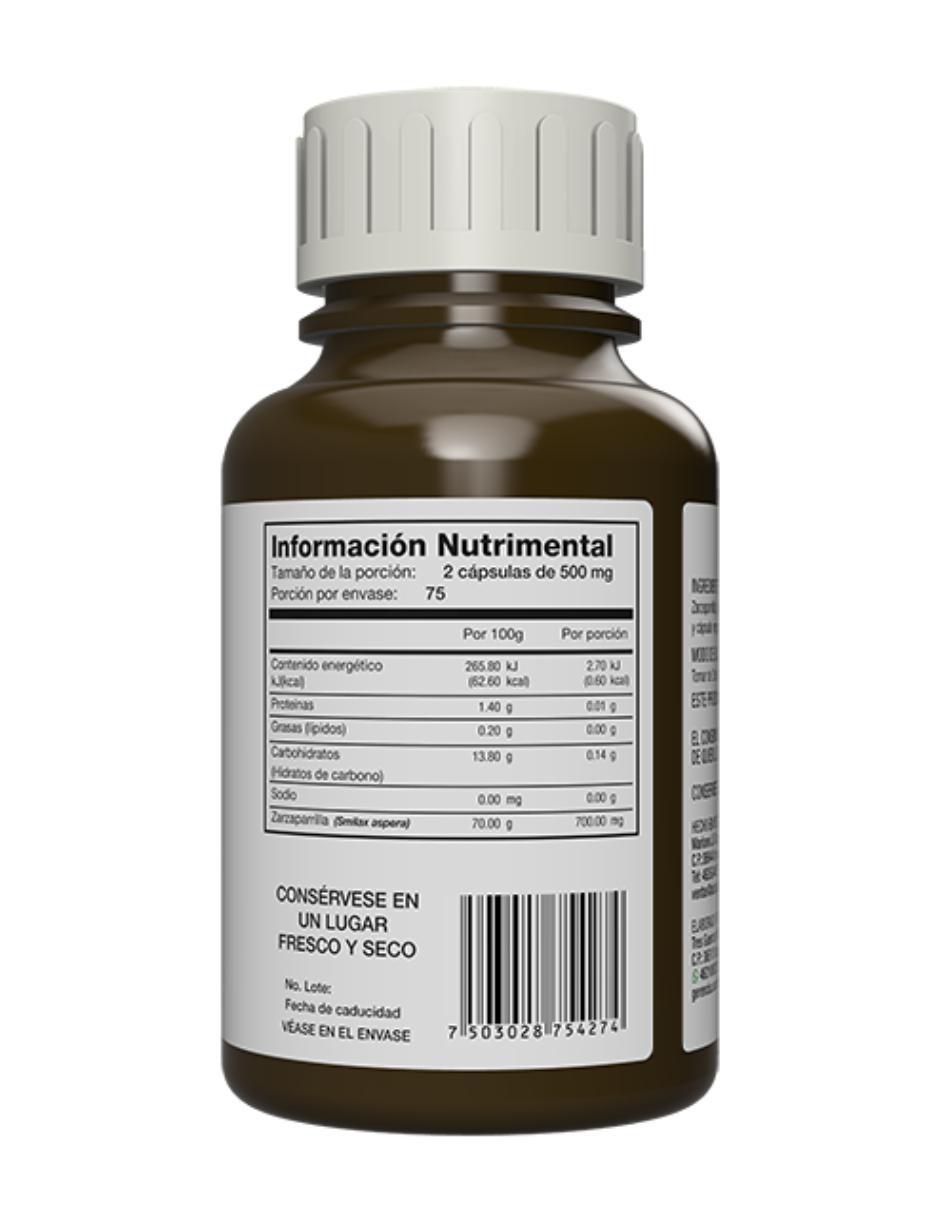 Zazp con Zarzaparrilla sabor natural de 150 cápsulas Zazp con Zarzaparrilla sabor natural de 150 cápsulas